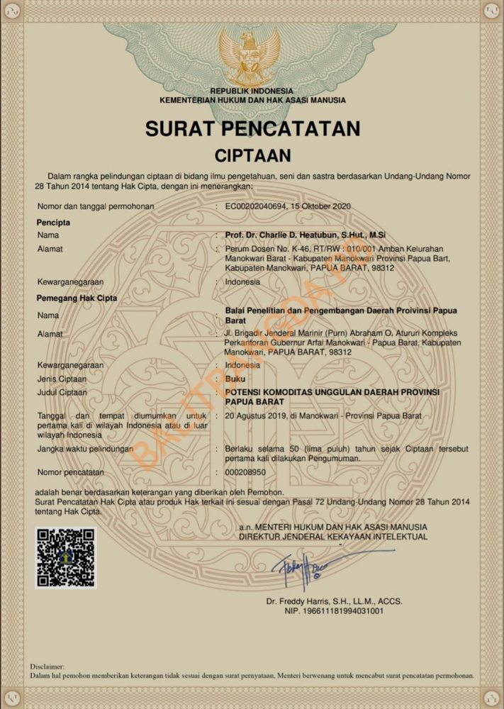 Buku Potensi Komoditas Unggulan