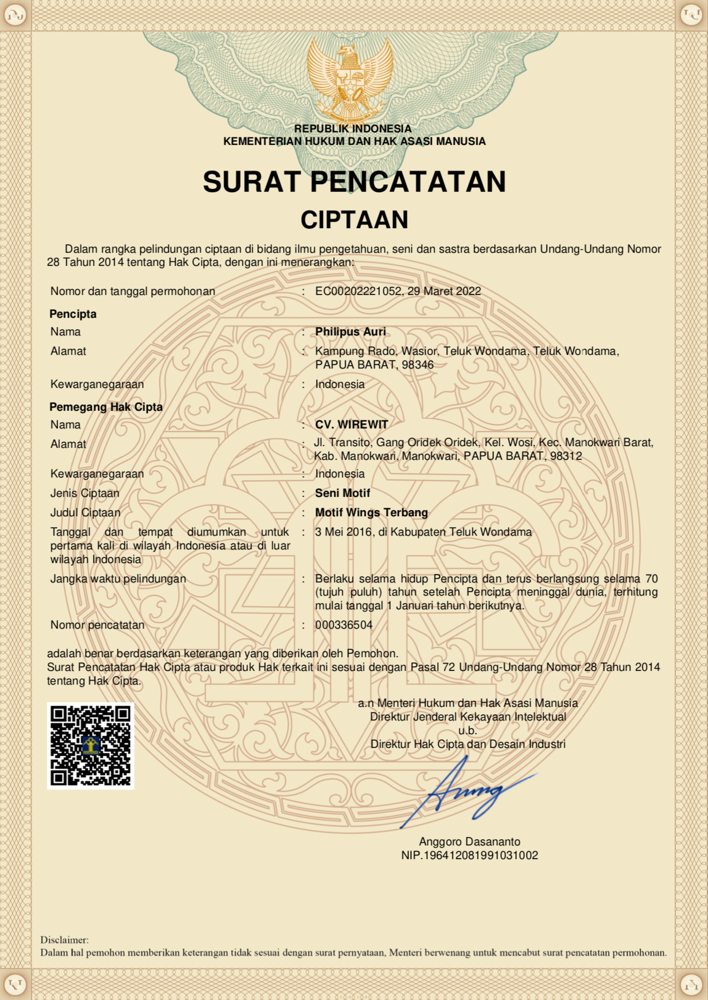Motif Wings Terbang